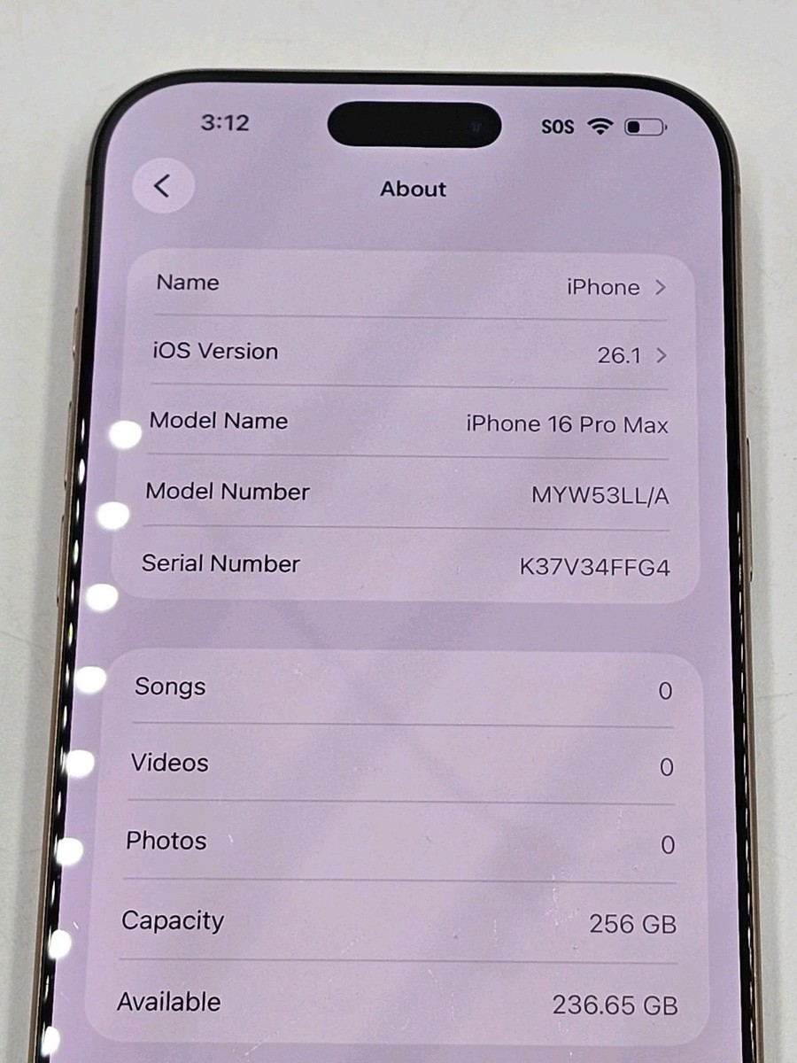 Apple iPhone 16 Pro Max 256 GB - Desert (Unlocked) Battery Health