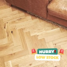 🪵 Sample* 18mm Natural Oak Herringbone Solid Wood Flooring Parquet - £49.99SQM