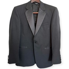 Jos. A. Bank Men's Black Wool Tuxedo Jacket 38S Satin Shawl Lapel 1-Button