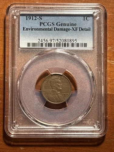 1912-S Lincoln Wheat Cent - PCGS XF Detail