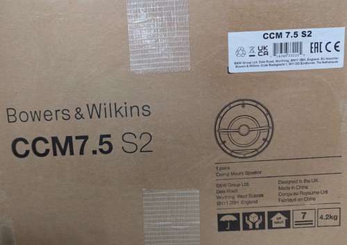 Bowers & Wilkins CCM7.5 S2 In-Ceiling 2-way Angled Speaker w/ 8" Midbass Each U - Picture 1 of 1