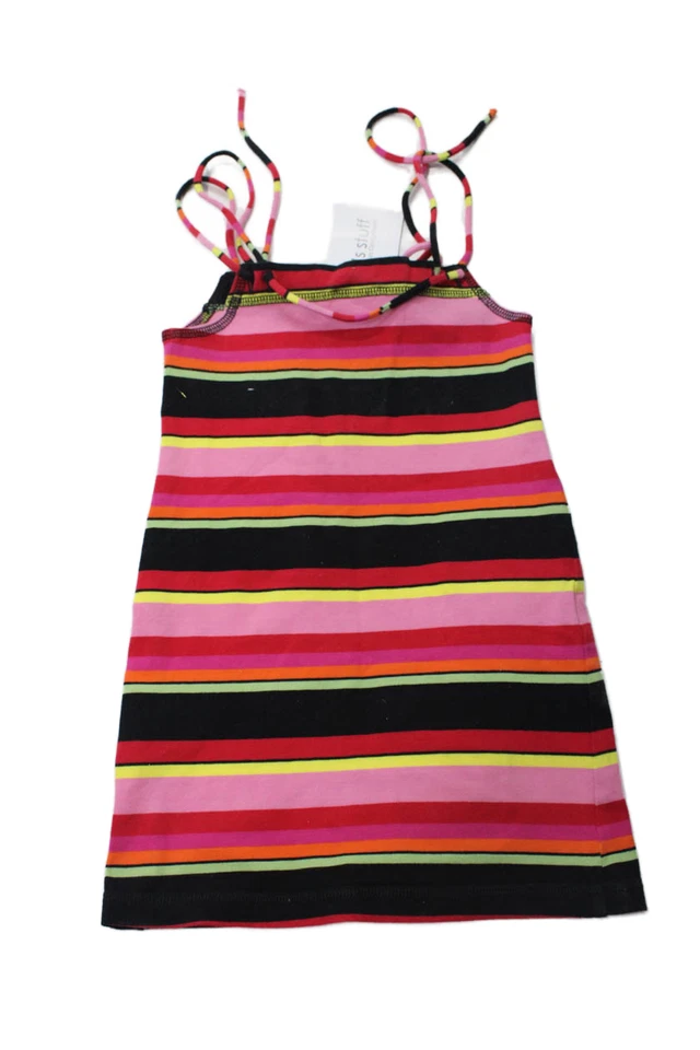 Sonia Rykiel женщин хлопок Bedazzles в полоску платье без рукавов красный комбинированный размер 4 - Изображение 2 из 4