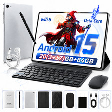 10.1 inch Android 15 Tablets IPS HD Touchscreen Octa-Core 20GB 64GB Dual Camera