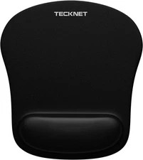 TECKNET Ergonomic Mouse Pad with Wrist Support, Non-Slip, Waterproof, Black