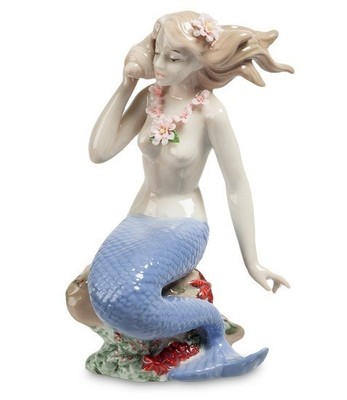 Akt Meerjungfrau Mädchen Undine Nixie Seamaiden Wassernymphe Porzellan...