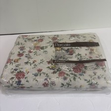JC Penney Percale DUSTY ROSE Saybrook FULL Size Flat Sheet Vintage Made in USA