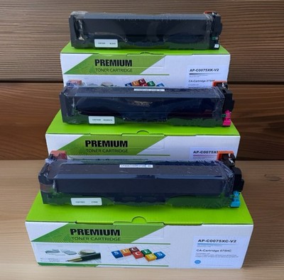 3 Premium Compatible Toner Cartridges for Canon MF/LBP640 Black Cyan Magenta