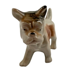Dog Bull Boxer White Brown Porcelain Animal Lover Japan Retired Rare VTG