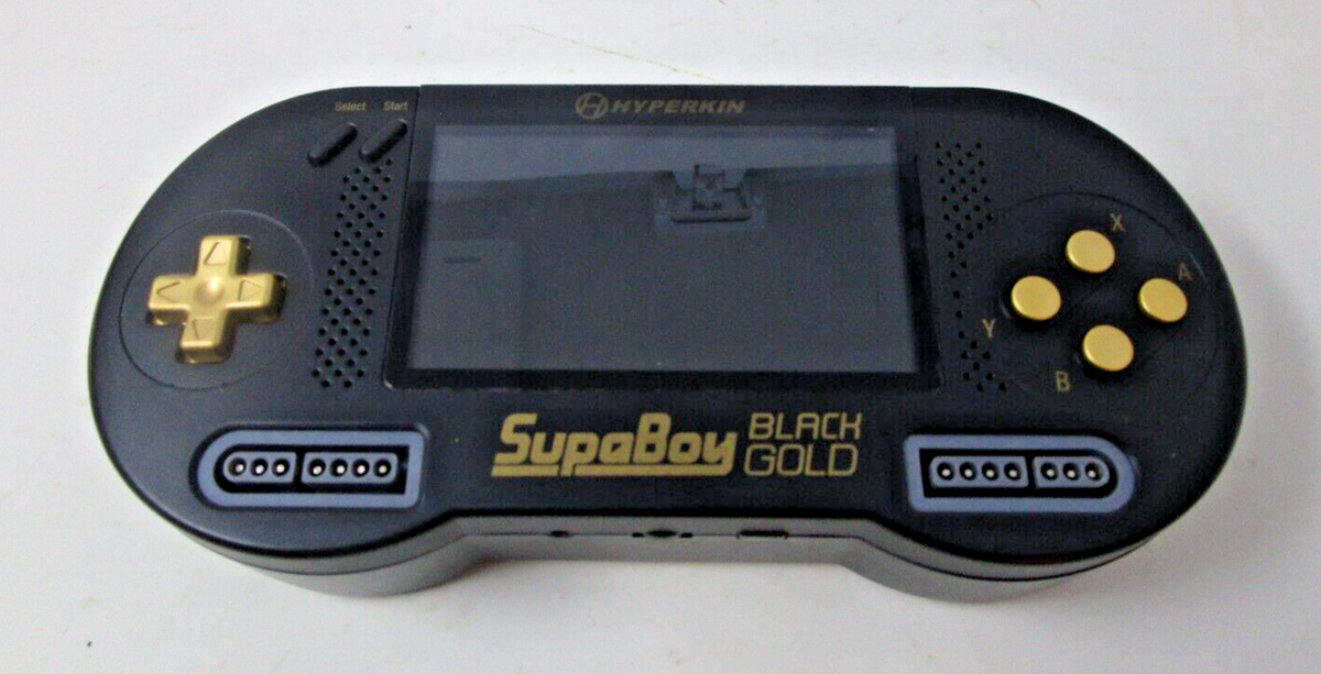 SupaBoy Black & Gold Hyperkin Portable Pocket SFC SNES
