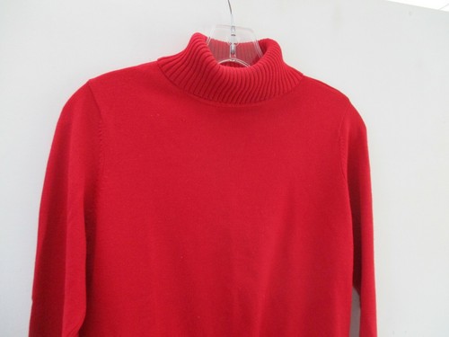 Preston & York Petites Women's Size PS Small Solid Red Silk Long Sleeve Sweater - Picture 8 of 12