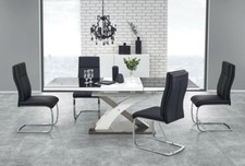 Esstisch ausziehbar Glas schwarz Edelstahl Naomi Küchentisch Esstisch ausziehbar Glas schwarz Edelstahl Naomi Küchentisch