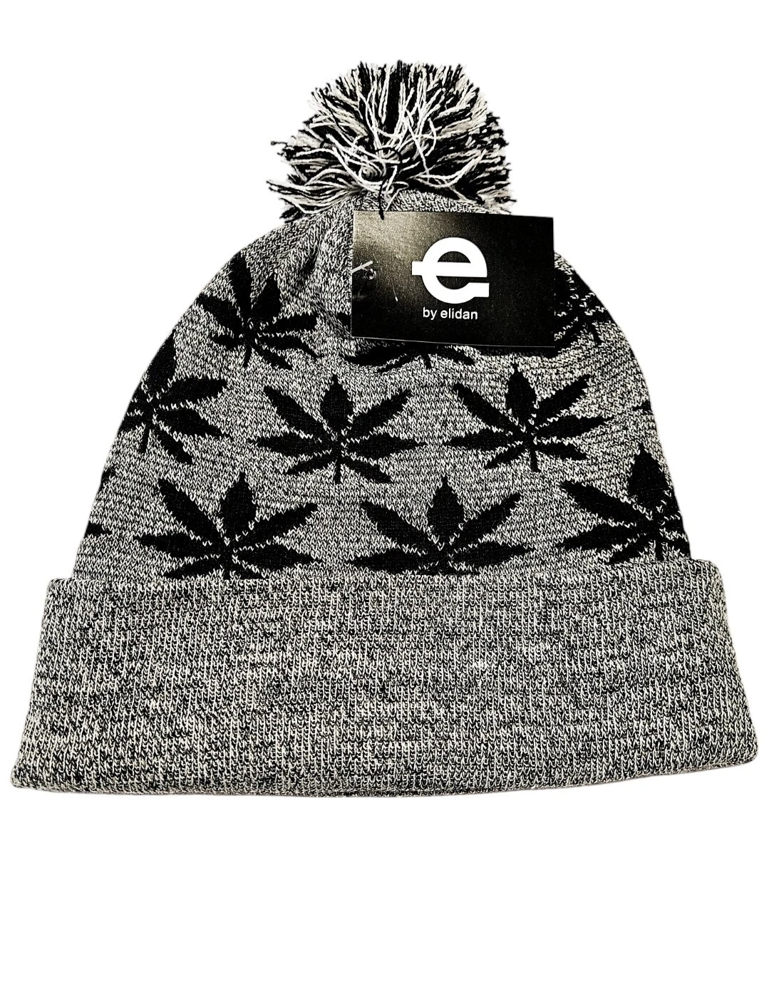 E by Elidan Beanie Gray/Black Winter Hat OSFA Cap NWT