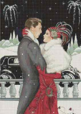Art Deco Couple "Happy New Year" Counted Cross Stitch Chart No. 1-62 
