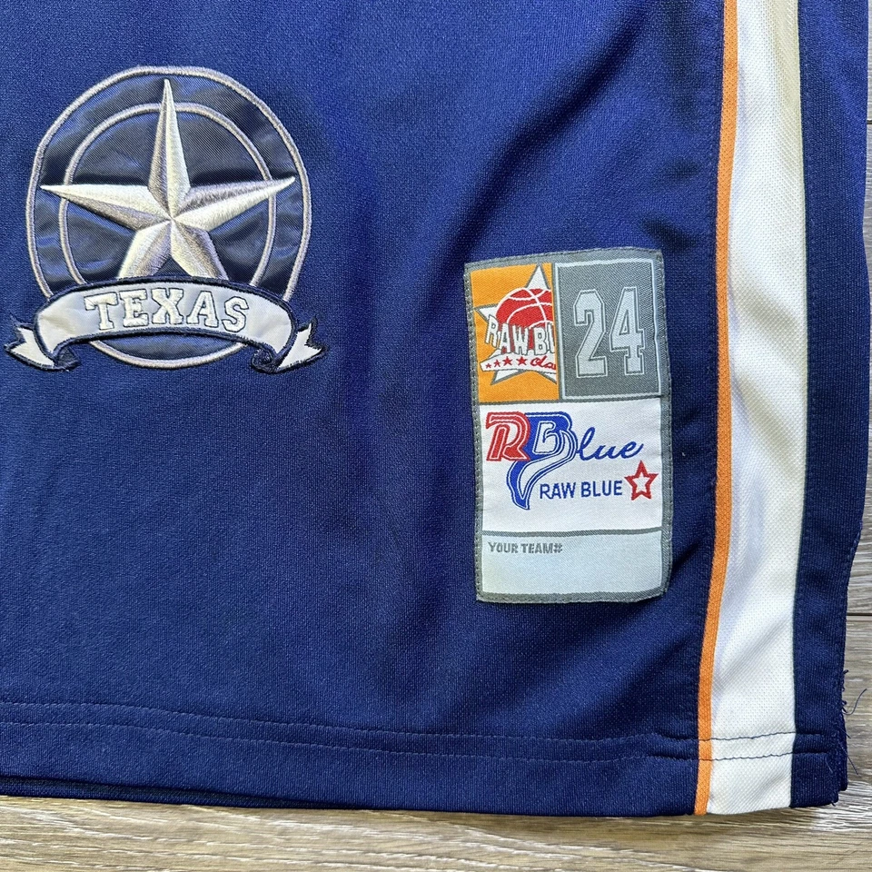 Camiseta de baloncesto vintage talla extra grande (XL) parches bordados por RAW azul Foto 4 de 4