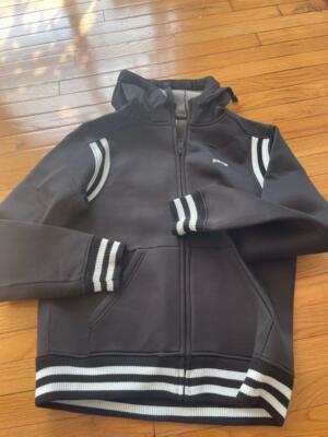 Schott NYC Neoprene Mesh Milk Big Logo Hooded Jacket size xl