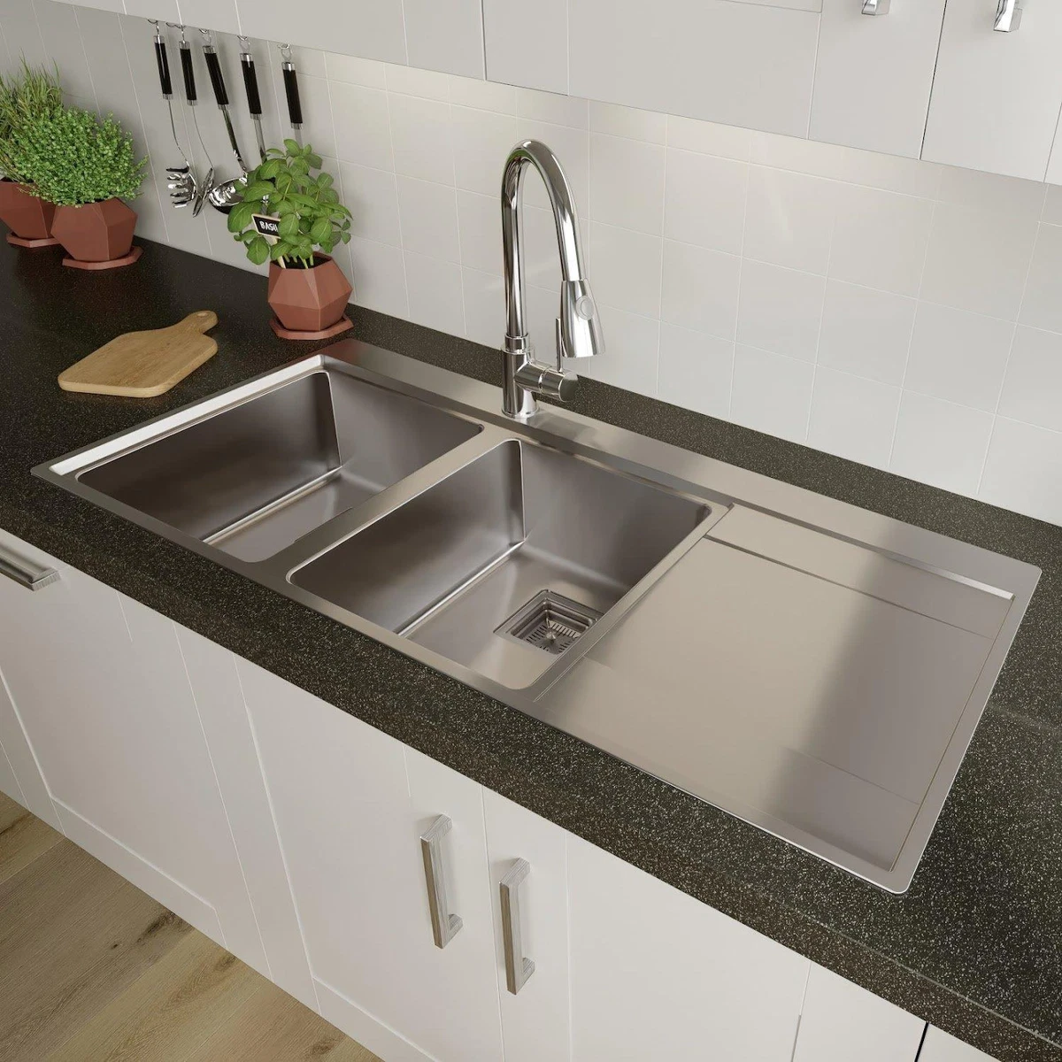 Double on sale drain sink