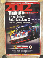 PORSCHE OWNERS CLUB AUTO CLUB SPEEDWAY FONTANA CA 4 Hr ENDURO EVENT POSTER 2012