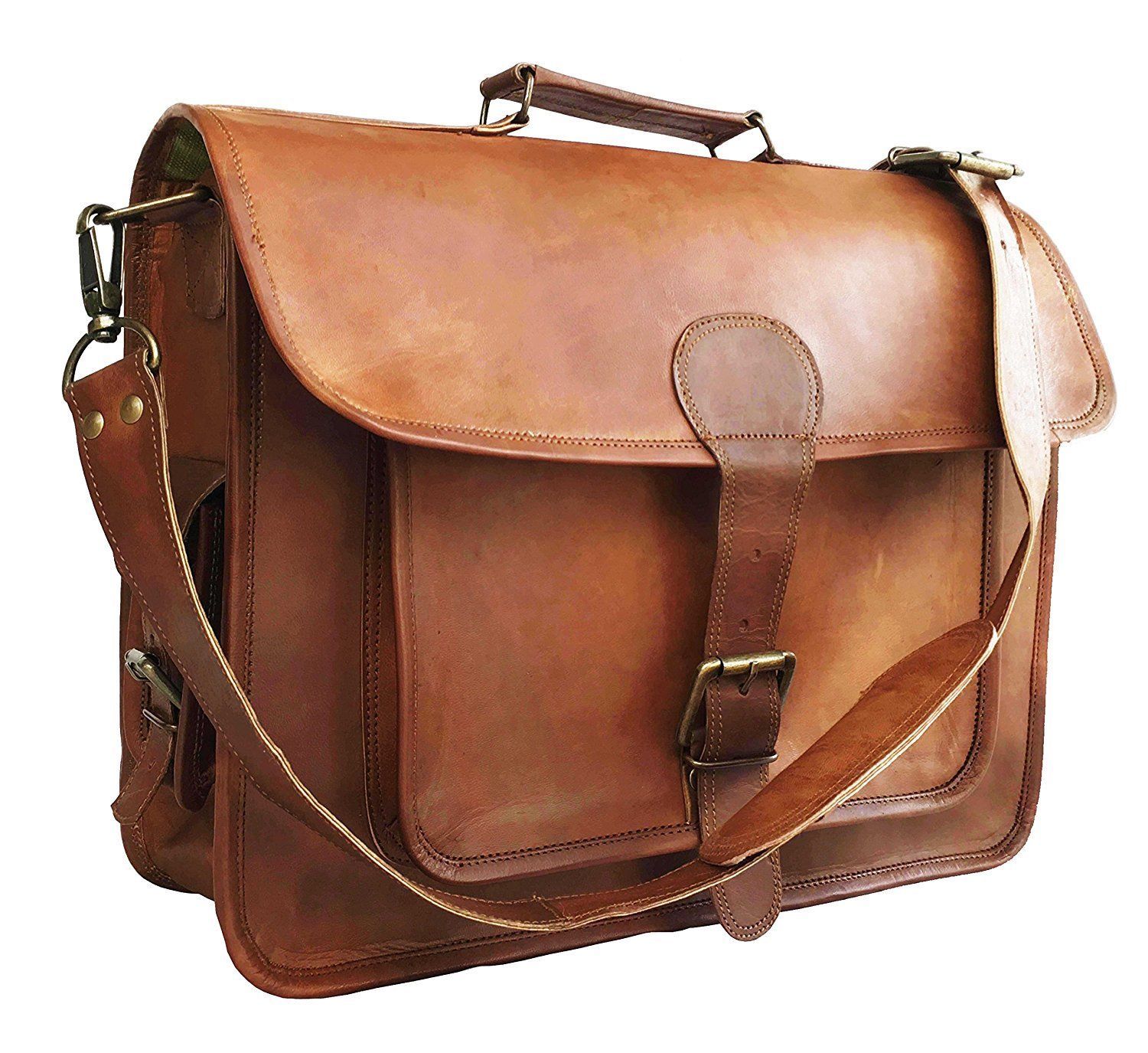 Bag Leather Vintage Messenger Shoulder Satchel Sling Laptop Briefcase Large Bag