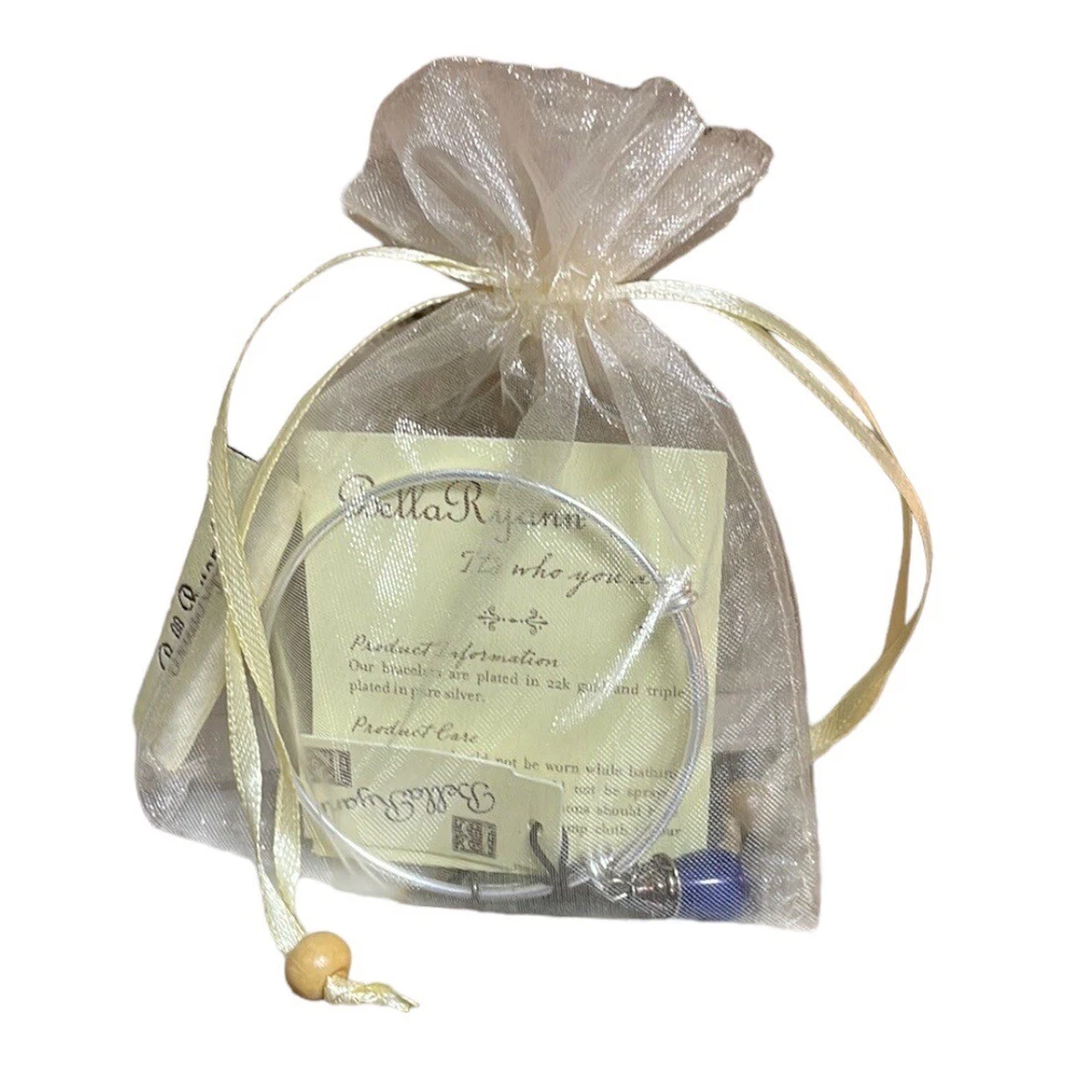 Brazalete Brazalete Bella Ryann Tonificado Plateado Expandible Con Lágrima Azul Nuevo Con Etiquetas Foto 3 de 3