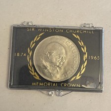 Winston Churchill Memorial Crown Coin Commemorative 1965 England Elizabeth