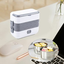 110V Electric Heating Lunch Box 2 Layers for Car Office Food Warmer Container US