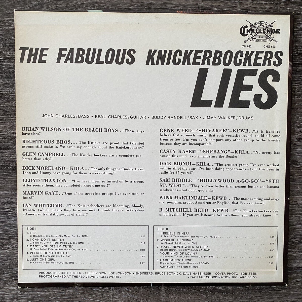 The Fabulous Knickerbockers~Lies CH 622 LP | eBay