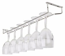 Chrome Glass Hanger Wine Glass Rack Bar Glass Storage Hanging Rail 10" 16"  24"