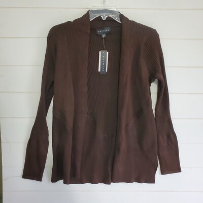 Premise Women's Casual Long Sleeve Cardigans Sweater Brown Size