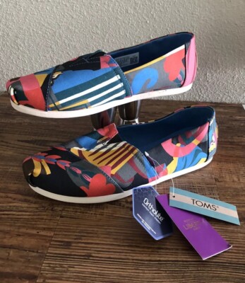 TOMS Alpargata Slip On  Women Multi Flats Casual 10016216T Liberty US 7.5 NEW