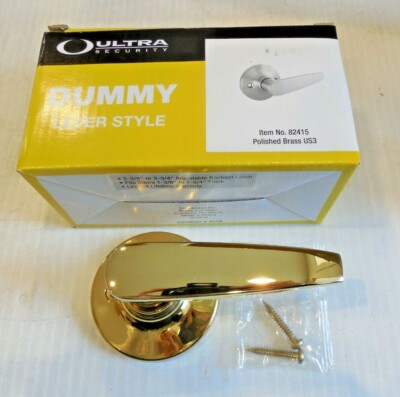 Ultra Hardware Light Duty Door Knob Lever Style Dummy 82415 Polished Brass