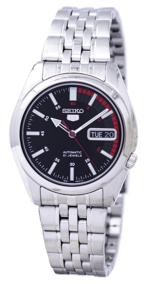 Seiko 5 Sports Automatic Day/Date Stainless Steel Black SNK375K1