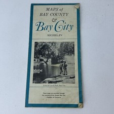 Bay County Bay City Michigan Map Essexville Auburn Paper Vintage Mich MI