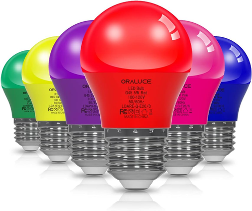 6 Colors Porch Light Bulb 40 Watt Equivalent,A15 LED Bulbs for Halloween Christm - Picture 12 of 12
