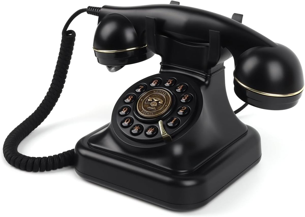 Rotary Push Button Phone, Retro Phone 1960'S Vintage Corded Dial