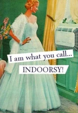 I AM WHAT YOU CALL INDOORSY 2" x 3" Fridge MAGNET VINTAGE ART FUNNY HUMOR