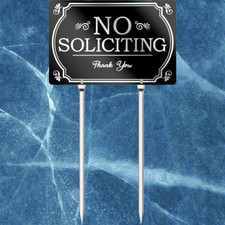 No Soliciting Yard Sign with Stake,No Soliciting Sign Style1 
