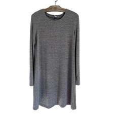 Gap Sweater Dress Women's Size S Gray Gold Metallic A-line Swing Knee Length