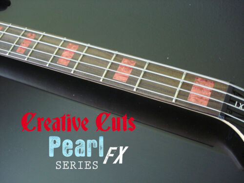 Blocks RED PEARL block Fretboard Marker Inlay Sticker Decal for Jazz or ANY BASS - Picture 1 of 6