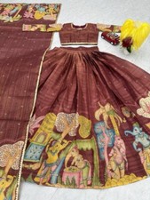 Launching New Tissue Jari Lehenga Choli With Brown Dupatta For Engagement Wear