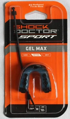 Shock Doctor Youth 10 & Under Sport Gel Max Mouthguard Black/Blue Boil & Bite