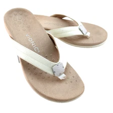 VIONIC Avena Size 7 M White with Deco Badge Orthotic Flip Flop Sandals MSRP $79