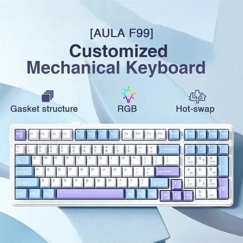 Gaming Mechanical Keyboard Three Mode 2.4g Wireless Bluetooth Wired Hot Swap PBT