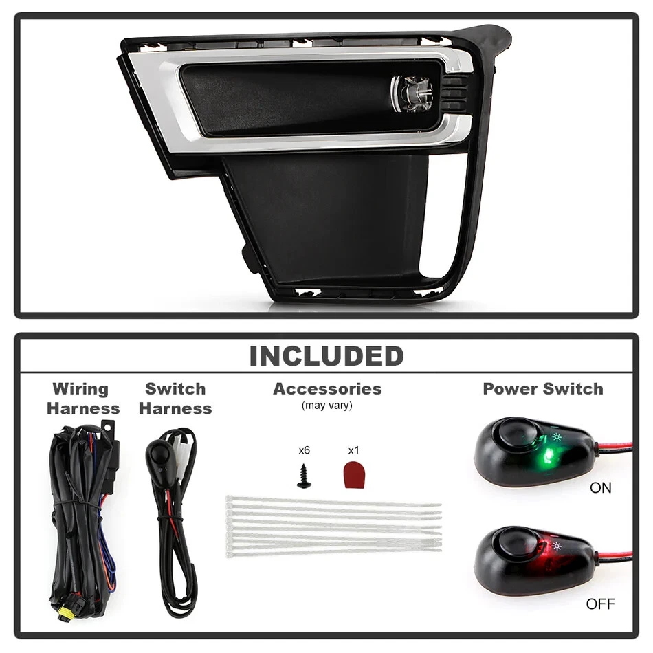 Светодиодные противотуманные фары Spyder для Ford Expedition 2022-2024 O с прозрачным переключателем 9054044 - Изображение 2 из 4