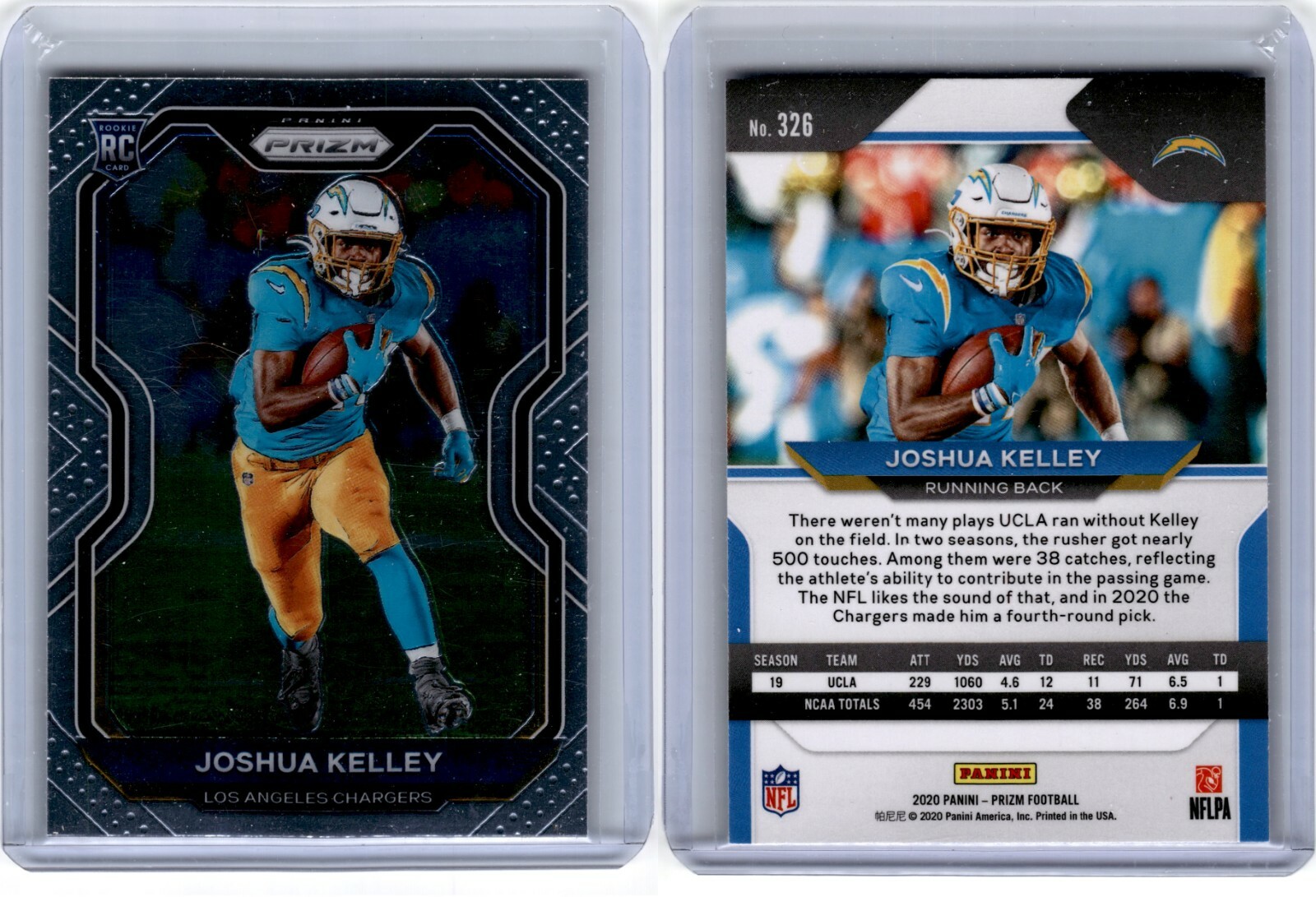 2020 Panini Prizm JOSHUA KELLEY #326 Rookie RC Los Angeles Chargers