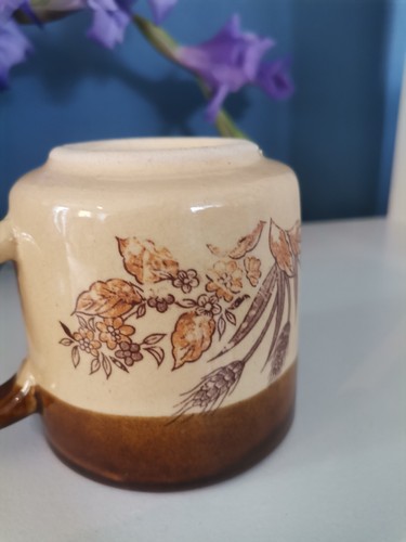 Taza Flores Trigo Otoño Vintage con Diseño Floral Trigo Pintura Loca Taiwán - Imagen 9 de 10