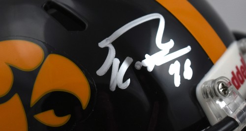 George Kittle Autographed Iowa Speed Mini Helmet - Beckett W Hologram *Silver - Picture 2 of 3