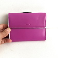 NUEVO CON ETIQUETAS Cartera Cartera Coach Cuero Pulido Enmarcada Mediana Triple FS7850 Rosa