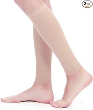Calf Compression Sleeve Women, 2 Pairs 15-20mmHg Calf Support Footless Compressi
