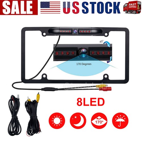CMOS Backup Camera Night Vision US License Plate Frame Car Rear View Parking - Afbeelding 1 van 10