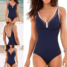 Women Swimming Suit V-Neck Swimwear 1 Pc Swimsuit Push Up Bathing Suit